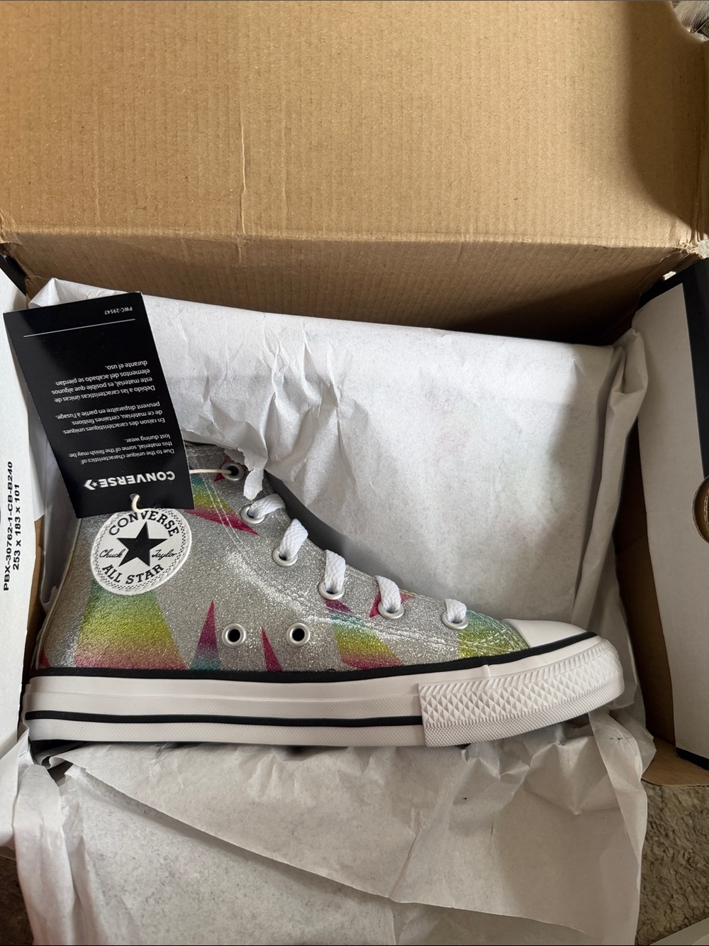 NWT Prism Glitter Converse High top sneakers